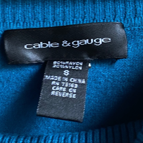 Cable & Gauge Teal Cowl Neck Sweater - Picture 4 of 11